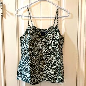 NWT Green and off-white 100% cotton camisole.